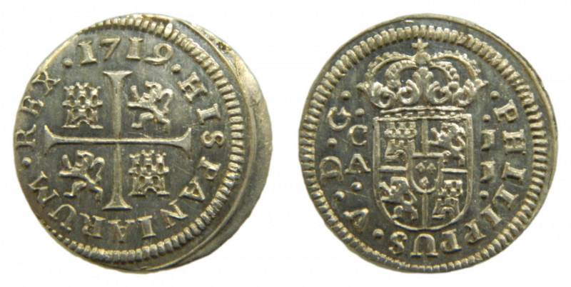 Felipe V (1700-1746). 1/2 real 1719 JJ. Cuenca. AC 105. PHILIPPUS.
fdc