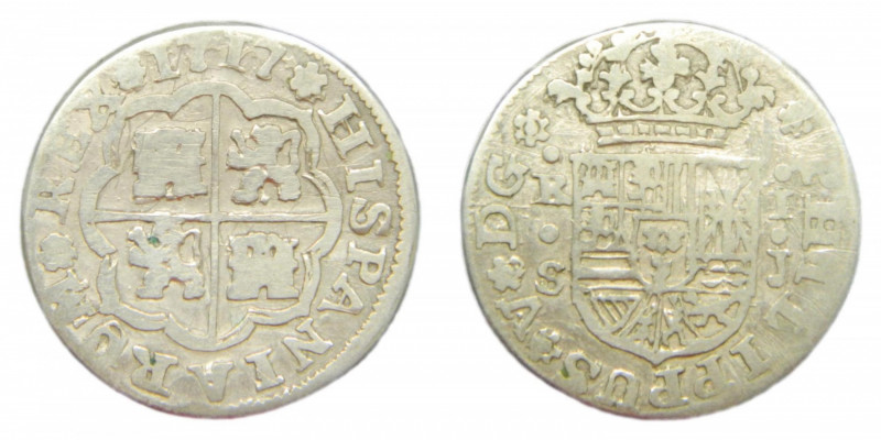 Felipe V (1700-1746). 1 real 1717 J. Sevilla. AC 643.
bc+