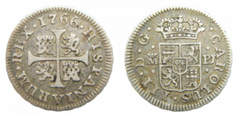 Carlos III (1759-1788). 1/2 real 1766 PJ. Madrid. AC 153.
mbc