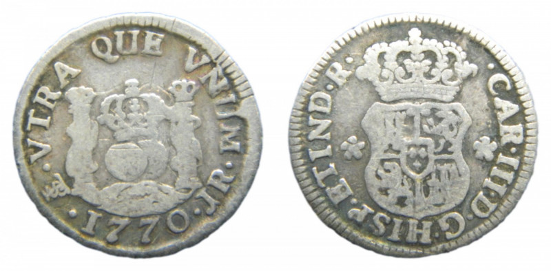 Carlos III (1759-1788). 1/2 real 1770 JR. Potosí. AC 237.
mbc-