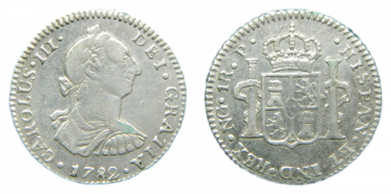 Carlos III (1759-1788). 1 real 1782 P. Guatemala. AC 338. Rara.
mbc