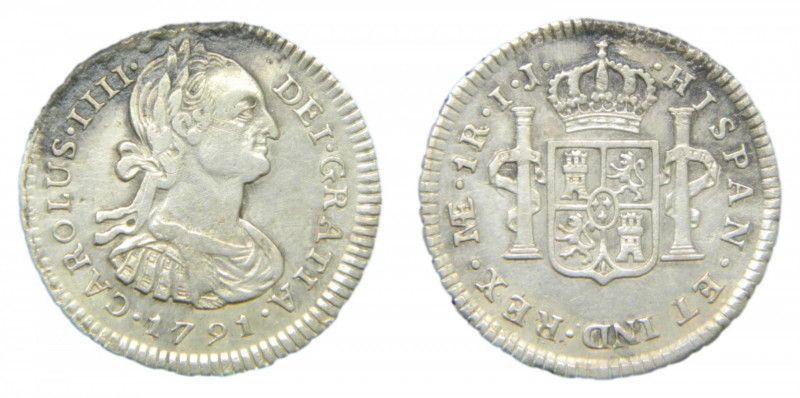 Carlos IV (1788-1808). 1 real 1791 IJ. Lima. AC 388. Rara.
mbc+