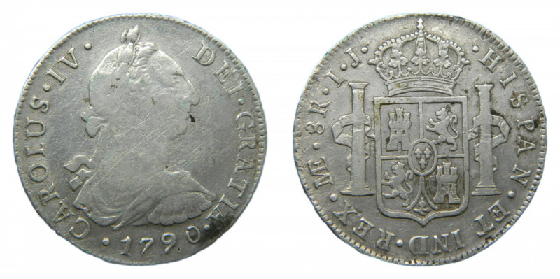 Carlos IV (1788-1808). 8 Reales 1790 IJ. Lima. AC 904.
mbc