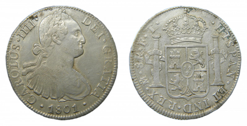 Carlos IV (1788-1808). 8 Reales 1801 FT. México. AC 972.
mbc