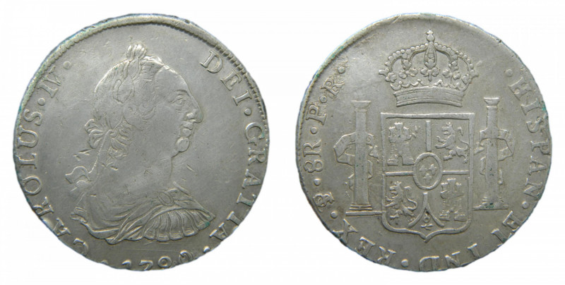 Carlos IV (1788-1808). 8 Reales 1790 PR. Potosí. AC 990.
bc+