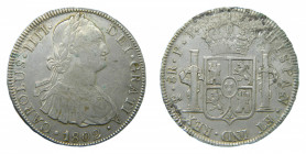 Carlos IV (1788-1808). 8 Reales 1802 PP. Potosí. AC 1006.
mbc