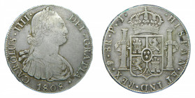 Carlos IV (1788-1808). 8 Reales 1808 PJ. Potosí. AC 1014.
mbc