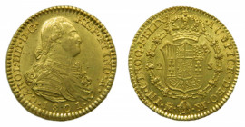 Carlos IV (1788-1808). 2 escudos 1801 FA/MF. Madrid. AC 1302. AU. Brillo original.
ebc+