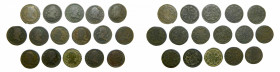 LOTS - Carlos IV (1788-1808). LOTE 16 piezas 2 maravedis. 1788, 1789, 1790, 1791, 1793, 1794, 1796, 1797, 1798, 1799, 1801, 1802, 1803, 1805, 1807 y 1...