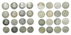 LOTS - Carlos IV (1788-1808). LOTE 16 piezas 1/2 real. 1790-1808. Todas diferentes. A examinar.
mbc