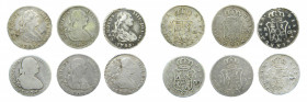 LOTS - Carlos IV (1788-1808). LOTE 6 piezas 1 real 1793, 1794, 1796, 1799, 1802 y 1807 SN. Sevilla. AC 536, 537, 538,541 y 542.
bc/mbc