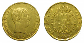 Fernando VII (1808-1833). 80 reales 1823 RD. Sevilla. AC 1692. AU. Tipo "cabezón".
ebc