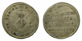 Isabel II (1833-1868). Valencia. Proclamación. (V. 762) (VQ. 13385). Modulo de 2 reales. 2,39 gr Ar.
mbc
