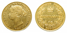 AUSTRALIA 1861 Sydney mint. One Sovereign. Vitoria. (km#4) Au 7,96 gr .
mbc-