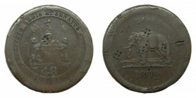 BRITISH INDIA. Madras Presidency/CEYLON Mule 1/48 Rupee/Rixdollar 1802. cu.
bc