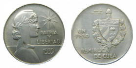 CUBA 1 peso 1939 (km#22) 26,76 gr Ar.
mbc+