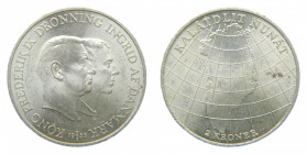 DENMARK. 2 kroner 1953. KM#844.
sc-