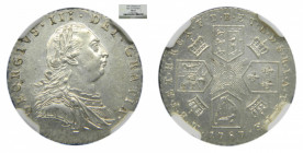 GREAT BRITAIN 1787. 6 pence (KM#606.2) Variante de 6 corazones en escudo. NGC MS63 2773326-002
MS63