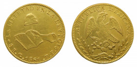MEXICO. 8 escudos. 1861 Go PF Guanajuato (km#383.7) 27,03 gr Au.
mbc
