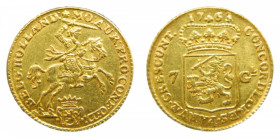 NETHERLANDS. 1763 Holland. 7 Gulden (Km#96) 4,8 gr Au.
ebc