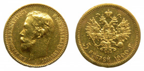 RUSSIA. 1900. 5 rublos (y#62) 4,28 gr Au. Nicholas II.
mbc