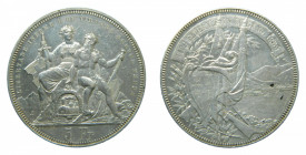 SWITZERLAND. 1883. 5 Francos Lugano (X#S16) 25 gr Ar.
mbc