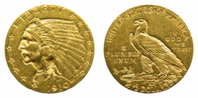 UNITED STATES OF AMERICA. 1910. 2,50 dolar. (km#128) Indian Head (quarter eagle). 4,19 gr Au.
ebc