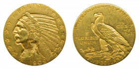 UNITED STATES OF AMERICA. 1809. 5 dolares. (km#129) (Half Eagle) Indian Head. 8,36 gr Au.
mbc+