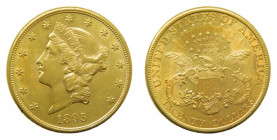 UNITED STATES OF AMERICA. 1895 S. 20 dolares. San francisco (km#74,3) (Double Eagle) Liberty Head. 33,46 gr Au.
ebc