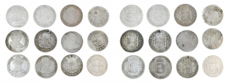 LOTE 12 piezas de 2 reales Fernando VI (1746-1759). 1757 JB y 1758 JB. Madrid. 1...