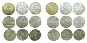 FRANCE. LOTE 9 piezas 100 francos de plata 1982-1991. Todas diferentes.
ebc+