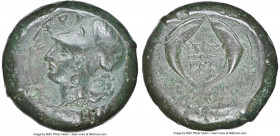 SICILY. Syracuse. Dionysius I (406/5-367 BC). AE drachm or dilitron (30mm, 35.94 gm, 12h). NGC VF 4/5 - 4/5, die shift. ΣYPA, head of Athena left, wea...