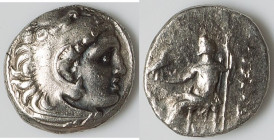 MACEDONIAN KINGDOM. Alexander III the Great (336-323 BC). AR drachm (17mm, 4.00 gm, 4h). Choice VF. Posthumous (?) issue of uncertain mint, ca. 323-31...