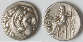 MACEDONIAN KINGDOM. Alexander III the Great (336-323 BC). AR drachm (16mm, 4.21 gm, 6h). VF. Posthumous issue of Lampsacus, ca. 310-301 BC. Head of He...