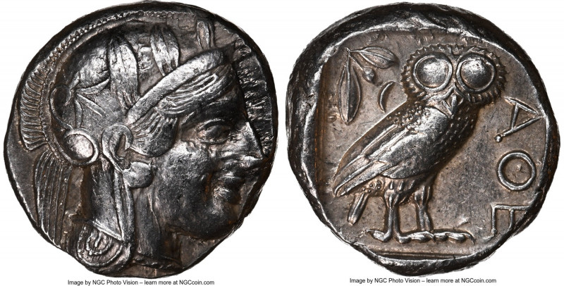 ATTICA. Athens. Ca. 440-404 BC. AR tetradrachm (22mm, 17.17 gm, 1h). NGC XF 4/5 ...