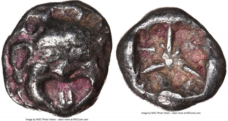 MYSIA. Parium. Ca. 500-450 BC. AR drachm (14mm). NGC VF. Gorgoneion facing with ...