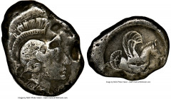 MYSIAN SATRAPS. Orontes (ca. 357-352 BC). AR tetrobol (17mm, 4h). NGC VF. Adramyteum. Helmeted head of Athena right / OPONTA, forepart of Pegasus righ...
