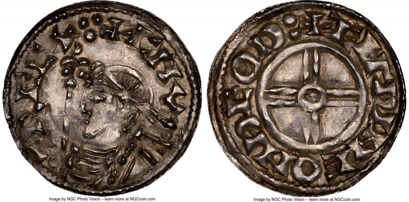 Kings of All England. Cnut (1016-1035) Penny ND (1029-1036) MS62 NGC, Thetford m...