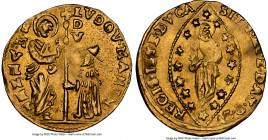 Venice. Ludovico Manin gold Zecchino ND (1789-1797) MS62 NGC, KM755, Fr-1445. 3.43gm. LVDOV • MANIN • | S | • M | • V | E | N | E | T St. Mark standin...