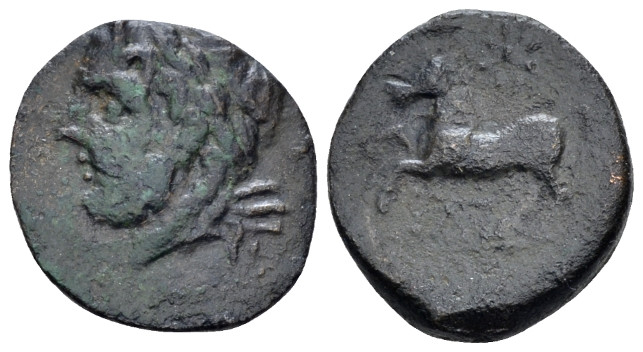 Apulia, Arpi Bronze circa 325-275, Æ 16.00 mm., 3.47 g.
Laureate head of Zeus l...