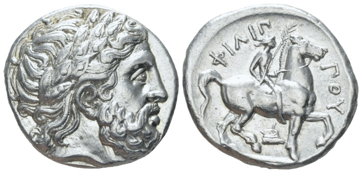 Kingdom of Macedon, Philip II, 359-336. Amphipolis Tetradrachm circa 342-328, AR...