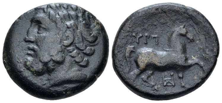 Thessaly, Gyrton Trichalkon III cent., Æ 21.80 mm., 8.87 g.
Laureate head of Ze...