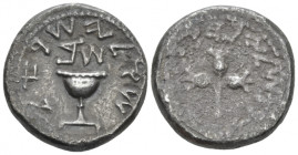 Judaea, The Jewish War, 66 -70 Jerusalem Shekel 67-68 (year 2) - From a Swiss collection from Tessin assembled in the 1920's (sold with its original t...