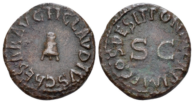 Claudius, 41-54 Quadrans Rome 41, Æ 17.00 mm., 2.83 g.
Legend around modius. Re...