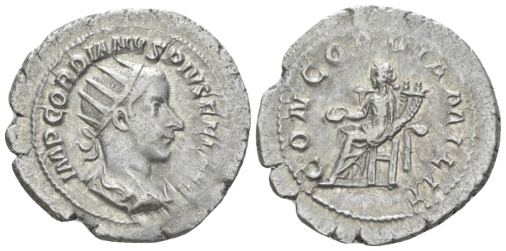 Gordian III, 238-244 Antoninianus Rome circa 240, AR 26.00 mm., 4.64 g.
Radiate...