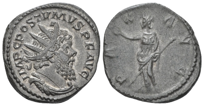 Postumus, 259-268 Antoninianus Treveri 268, billon 20.00 mm., 5.10 g.
Radiate, ...