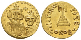 Constans II, with Constantine IV. 641-668 Solidus Constantinople circa 654-659