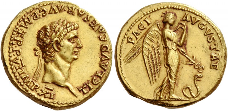 Claudius, 41 – 54. Aureus circa 46-47, AV 7.69 g. TI CLAVD CAESAR AVG P M TR P V...