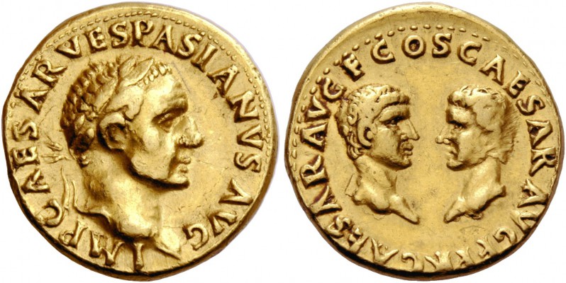 Vespasian, 69 – 79. Aureus, Tarraco (?) 70, AV 7.35 g. IMP CAESAR VESPASIANVS AV...