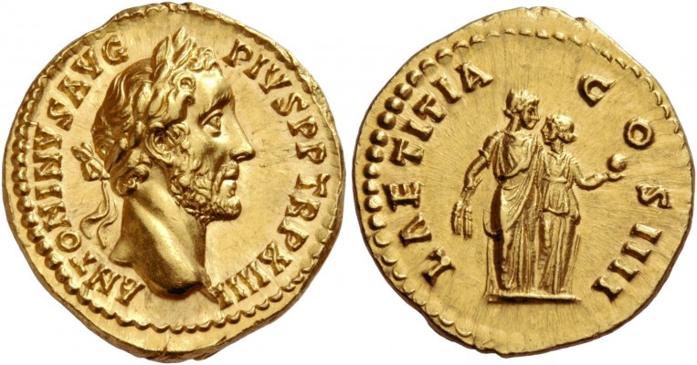 Antoninus Pius augustus, 138 – 161. Aureus 150-151, AV 7.22 g. ANTONINVS AVG – P...